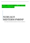 WALDEN UIVERISTY, NURS 6635 MIDTERM PMHNP Newly Updated Exam Elaborations