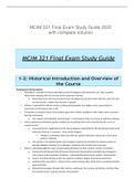 MCIM 321 Final Exam Study Guide 2022 with complete solution