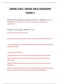  GRMN 2301: INSIDE NAZI GERMANY EXAM 1  QUESTIONS AND ANSWERS 2024