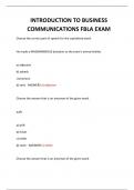  INTRODUCTION TO BUSINESS COMMUNICATIONS FBLA EXAM QUESTIONS AND ANSWERS 2024