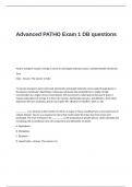 Advanced PATHO Exam 1 DB Questions and Answers