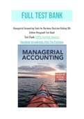 Managerial Accounting Tools for Business Decision Making 8th Edition Weygandt Test Bank