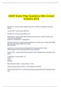   CBMT Exam Prep Questions With Correct Answers 2024