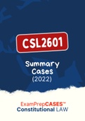 CSL2601 - Exam Cases (Summary)