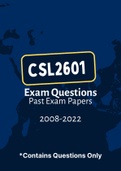 CSL2601 - Exam Question PACK (2008-2022)