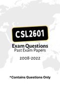 CSL2601 - Exam Question PACK (2008-2022)