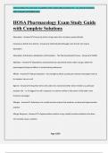 HOSA Pharmacology Exam Study Guide with Complete Solutions