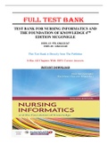 Test Bank For Nursing Informatics and the Foundation of Knowledge 4th Edition Mcgonigle