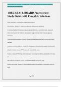 IBEC STATE BOARD Practice test Study Guide with Complete Solutions