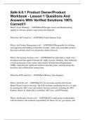 Safe 6.0.1 Product Owner/Product Workbook - Lesson 1 Questions And Answers With Verified Solutions 100% Correct!!!