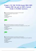 Exam 1: NU 518/ NU518 (Latest 2024/ 2025 Update) 300+ Qs and As| 100% Correct| Grade A (Verified Answers)