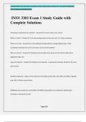 INSY 3303 Exam 1 Study Guide with Complete Solutions