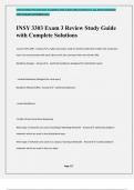 INSY 3303 Exam 3 Review Study Guide with Complete Solutions