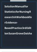 Solution Manual for Statistics for Nursing Research A Workbook for Evidence-Based Practice 3rd Edition Susan Grove Daisha