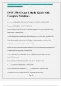 INSY 3304 Exam 1 Study Guide with Complete Solutions