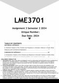 LME3701 Assignment 3 FINAL PORTFOLIO (ANSWERS) Semester 2 2024 - DISTINCTION GUARANTEED