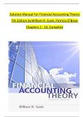 Solution Manual For Financial Accounting Theory 7th Edition by William R. Scott, Patricia O'Brien All Chapters 1 to 13 complete Verified editon ISBN: 9780273773436