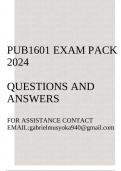 PUB1601 Exam pack 2024(The Structuring and Functioning of Public Services)