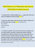 CSLB B Practice Law Exam Questions and Answers 2022/2023 | 100% Verified Answers