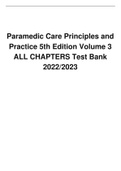 Paramedic Care Principles and Practice 5th Edition Volume 3 ALL CHAPTERS Test Bank 2022/2023 