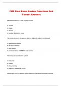 PHS Final Exam Review Questions And Correct Answers