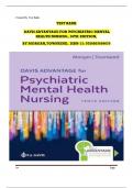 Test Bank ; Davis Advantage for Psychiatric Mental Health Nursing 10th Edition{ by Karyn I. Morgan and Mary C. Townsend} complete solutions ;Graded A+