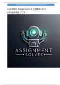 CSP4801 Assignment 6 (COMPLETE ANSWERS) 2024 