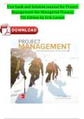 Test bank and Solution manual for Project Management The Managerial Process 7th Edition by Erik Larson All Chapters Completed Newest Version Instant Pdf Download