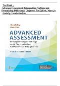 Test Bank For Advanced Assessment Interpreting Findings and Formulating Differential Diagnoses, 5th Edition By:  Goolsby || All  Chapters 1-22|| Latest Edition