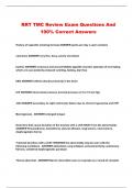 RRT TMC Review Exam Questions And 100% Correct Answers