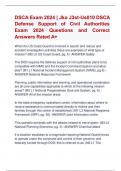 DSCA Exam 2024 | Jko J3st-Us010 DSCA  Defense Support of Civil Authorities  Exam 2024 Questions and Correct  Answers Rated A+ 