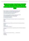 Sterile Processing - Final Exam, IAHCSMM CENTRAL SUPPLY STUDY GUIDE, Sterile Processing Study Material for Certification Exam Complete Top Solutions.