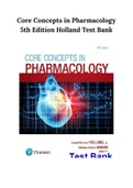 Core Concepts in Pharmacology 5th Edition Holland Test Bank