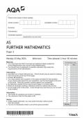 AQA Mathematics Further Mathematics 7366 paper 1 question paper FurtherMathematics AS 13May 2024