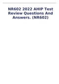 NR602 2022 AHIP Test Review Questions And Answers. (NR602)