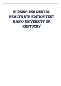 NURSING 256 Mental Health 8th Edition Test Bank- University of Kentucky