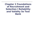 Chapter 2 Foundations of Recruitment and Selection I Reliability and Validity 5e Test Bank