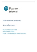 Mark Scheme (Results)  2022 Pearson Edexcel GCSE In Business (1BS0)  Paper 1: Investigating small business