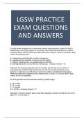 LGSW PRACTICE EXAM QUESTIONS AND ANSWERS