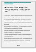 MFT National Exam Prep (Family Therapy only) Study Guide | Updated 2024