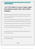 ACC 2213 MGCCC Exam 2 Study Guide Paul Johnson Study Guide with Verified Solutions