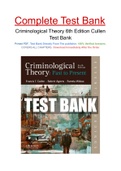 Criminological Theory 6th Edition Cullen Test Bank