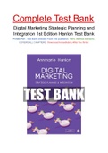 Digital Marketing Strategic Planning and Integration 1st Edition Hanlon Test Bank