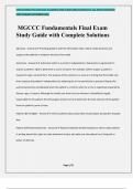 MGCCC Fundamentals Final Exam Study Guide with Complete Solutions