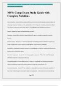 MSW Comp Exam Study Guide with Complete Solutions