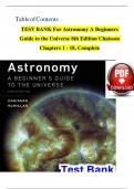 TEST BANK For Astronomy A Beginners Guide to the Universe 8th Edition Chaisson Chapters 1 - 18, Complete  