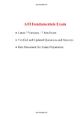 ATI PN FUNDAMENTALS PROCTORED EXAM (11 LATEST VERSIONS, 2021) / PN ATI FUNDAMENTALS PROCTORED EXAM / ATI PN PROCTORED FUNDAMENTALS EXAM (A BEST DOCUMENT FOR EXAM)