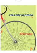 College Algebra 6th Edition Dugopolski Test Bank