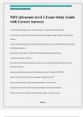 NDT ultrasonic level 1 Exam Study Guide with Correct Answers