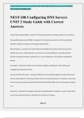 NEST-208 Configuring DNS Servers UNIT 2 Study Guide with Correct Answers